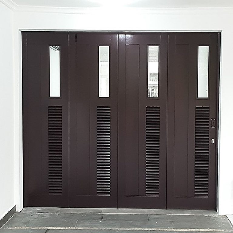 Minimalis Kaca - Coklat Tua-pintu-besi-lipat