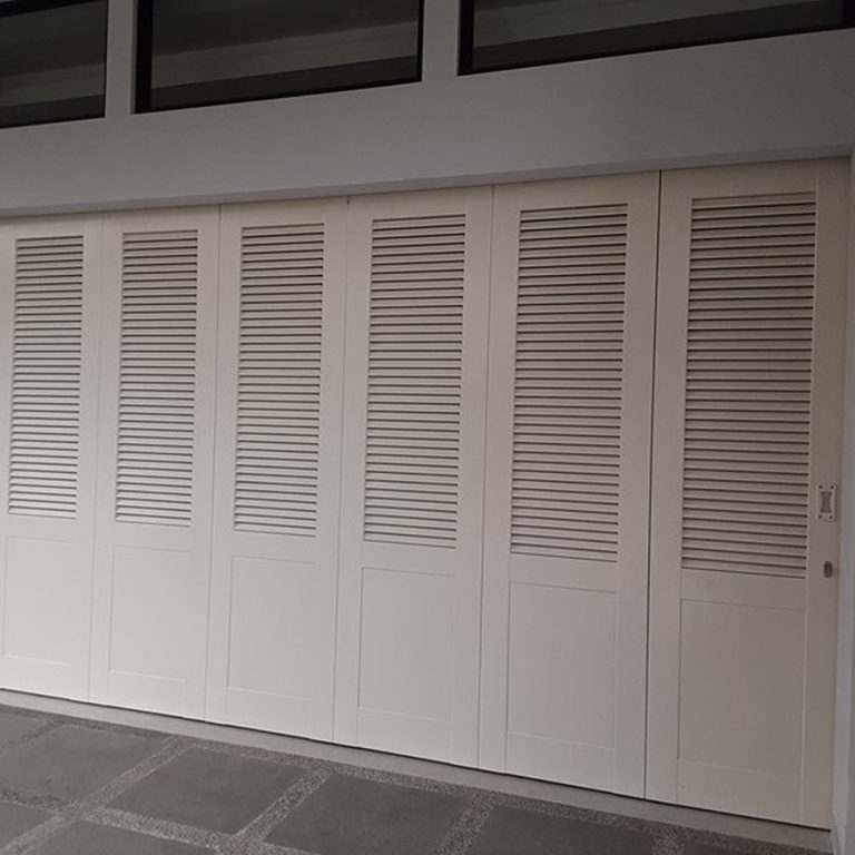 Minimalis louvre - Ivory-pintu-besi-lipat