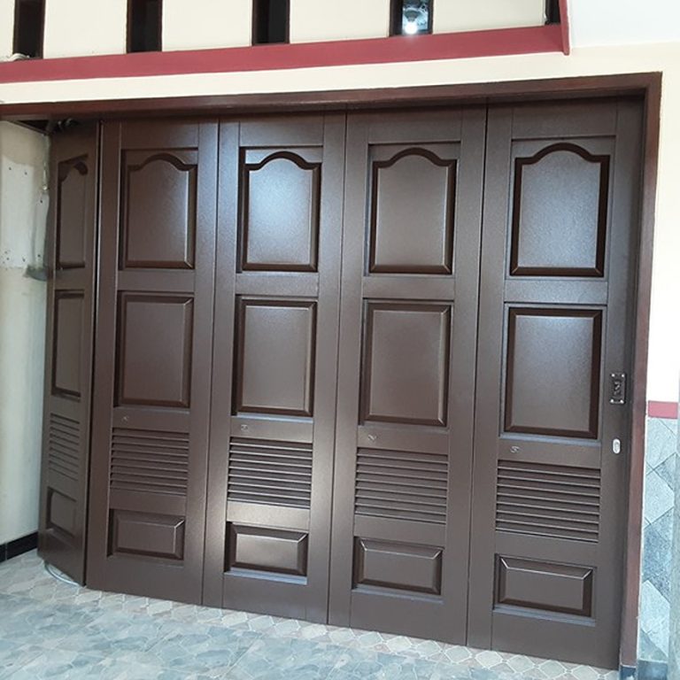 W 380 E - Coklat Tua-pintu-besi-lipat